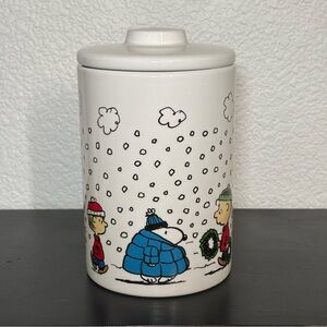 PEANUTS SNOOPY Puffy Coat‎ Puffer Jacket CHRISTMAS CANISTER COOKIE JAR NEW